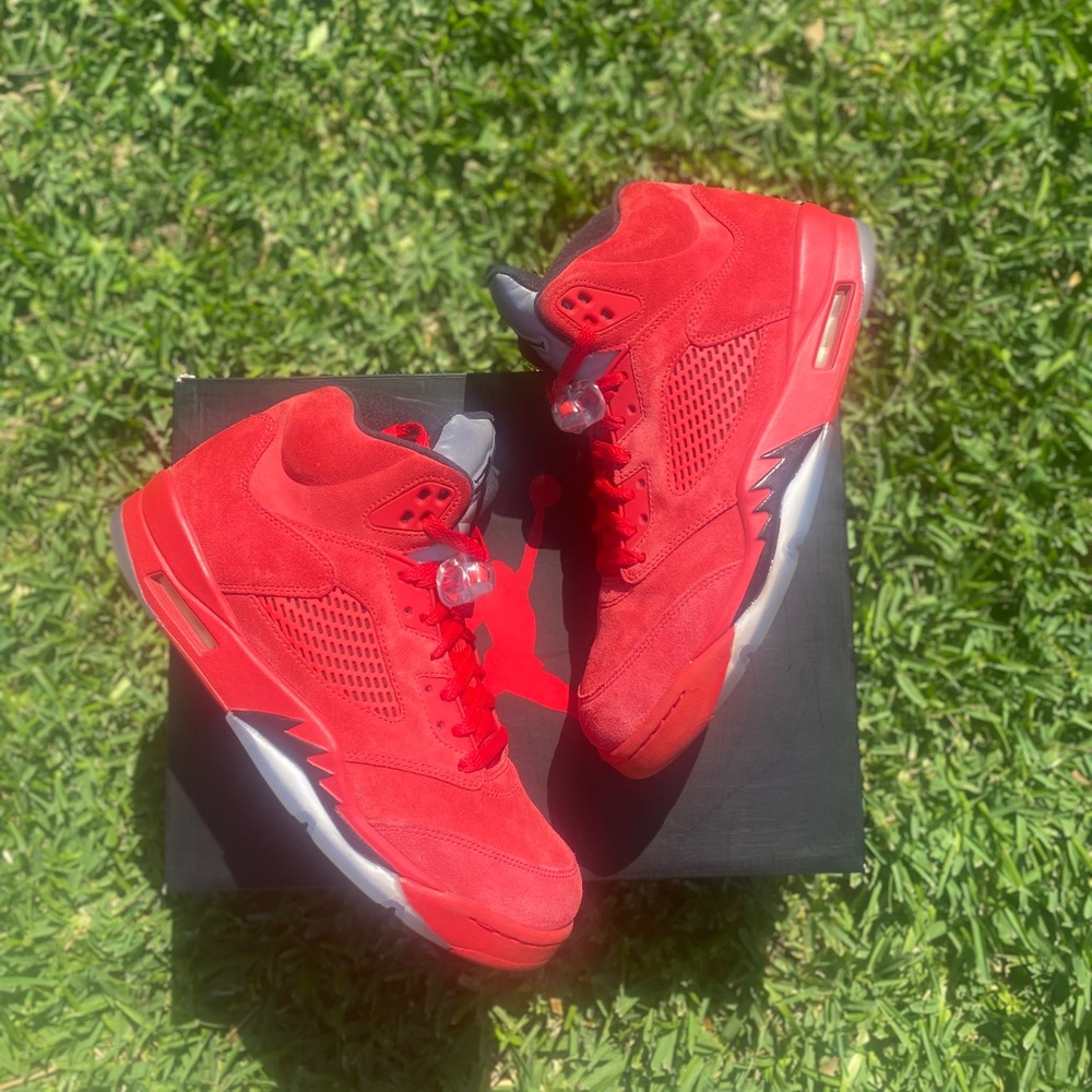 Jordan 5 red suede